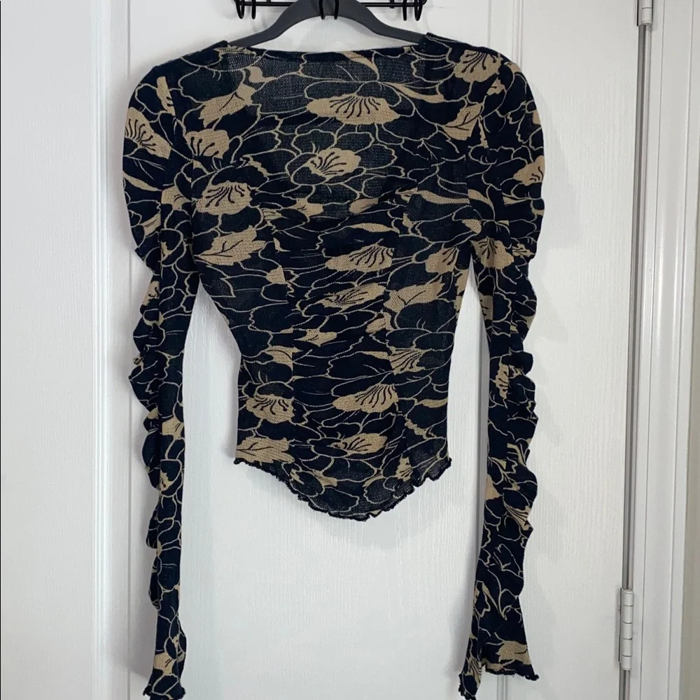 NWOT Free People Through The Meadow Top‎ In Black Combo